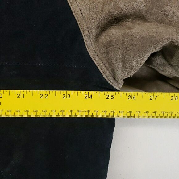 VTG Northwest Territory Leather Varsity Jacket Mens Large Blue Tan Suede Bomber - Picture 7 of 7